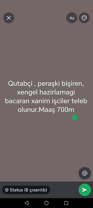 baş aşbaz vakansiya: Aşpaz tələb olunur, Qutabçı — 1
