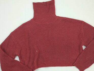 czerwona koronkowe bluzki: Sweter, L, stan - Dobry