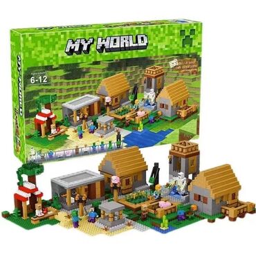 майнкрафт лего: Конструктор My World Minecraft "Деревня" 🔸️ 770 деталей 🔸️Размер