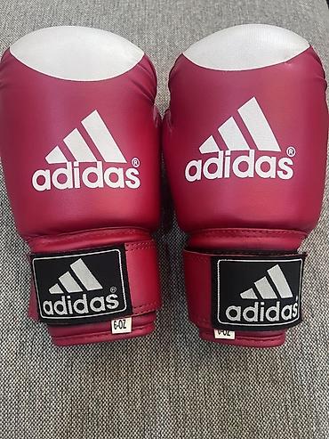 Adidas boks əlcəkləri – 6 OZ - Rəng: qırmızı, barmaq uclarında ağ