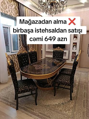 boru: Qonaq otağı üçün, Yeni, Açılmayan, Oval masa, 6 stul — 1