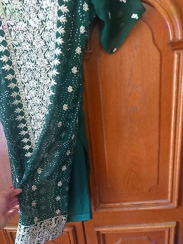 Women's Clothing: Zelena tunika/haljina etno stila sa bogatom vezom - Boja: tamnozelena — 2