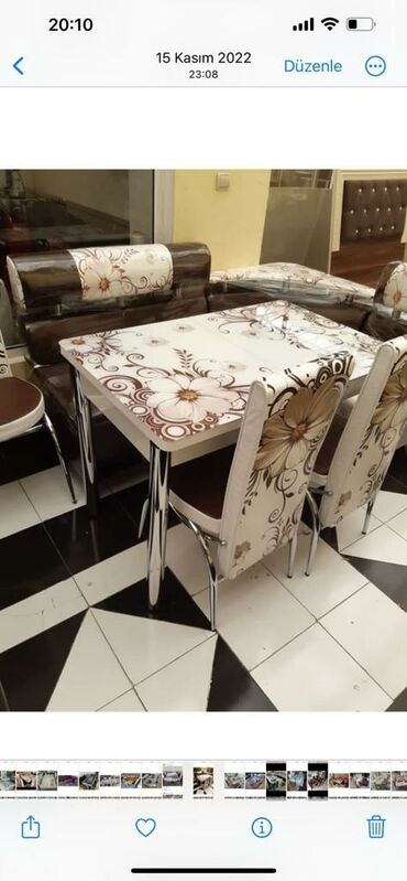 Divan və masa dəstləri: 🇹🇷Türk istehsalı Möhtəşəm ✨✨ Kuxna üçün stol stul dəsti 2 stul 1 — 5