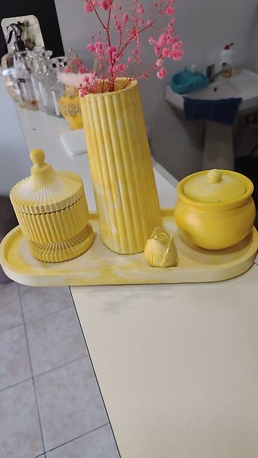 balmumu şamı: Dekorativ ev aksesuarları dəstləri - Material: gips/daş qarışığı — 4