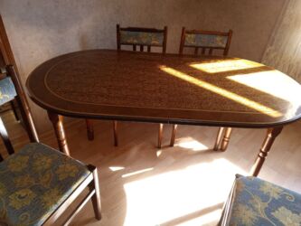 isdolar: Qonaq otağı üçün, İşlənmiş, Açılan, Oval masa, 6 stul