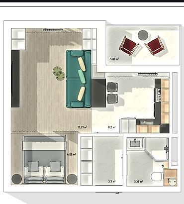 Продажа квартир: 1 комната, 43 м², Ботанический сад Элитка, 12 этаж, Дизайнерский ремонт — 15