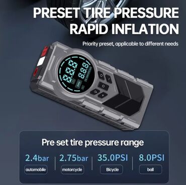 Avtomobil kompressorları və nasosları: Bu portativ çoxfunksiyalı avtomobil atlama starteri və şin pompası — 8