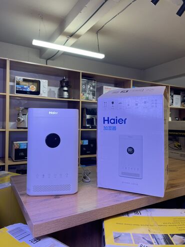 стеклянные чайник: Аба нымдагыч Haier, Ультра үндүү, Таймер, Түнкү режим, Шамдал