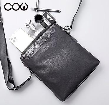 чехол тигебиз: Сумка через плечо COW, мужская - Материал: натуральная кожа — 1
