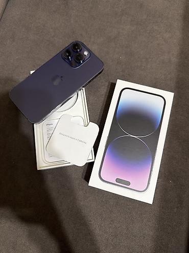 Мобильные телефоны и аксессуары: IPhone 14 Pro, Б/у, 256 ГБ, Deep Purple, Чехол, Коробка, 77 % — 2