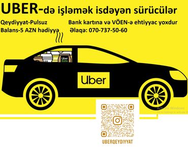 avtokar sürücüsü v Azərbaycan | Taksi sürücüləri: Uber taksi şirkətinə şəxsi nəqliyyat vasitələri olan sürücü tələb