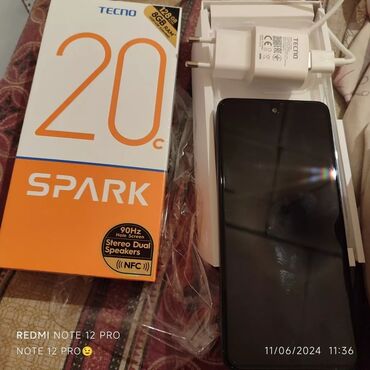 yeni telfonlar: Tecno Spark 20C, 128 GB, rəng - Qara