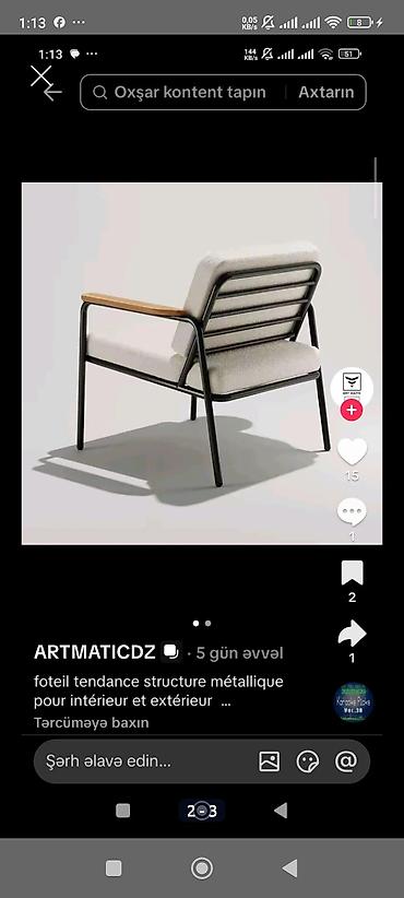 stil mebel: Yeni, Kreslo, Parça — 2