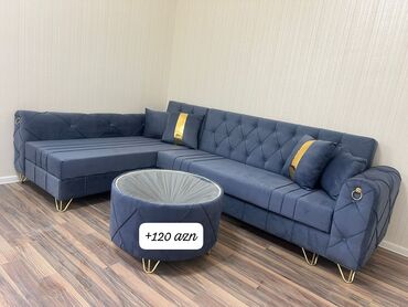 угловой диван кожаный: Künc divan, Qonaq otağı üçün, Bazalı, Açılan