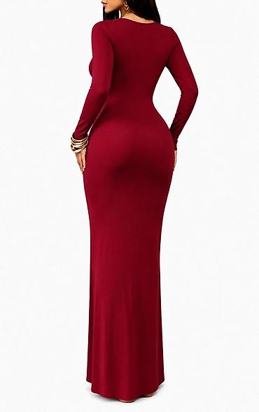 mi pecado: Kao SKIMS duga-maxi haljina NOVA burgundy-bordo Viralna sexy duga — 1