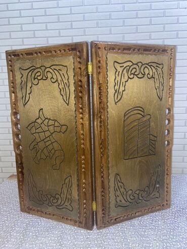 Nərdlər: Əl işləri oymalı taxta nərd-taxta dəsti - Material: tam ağac (taxta) — 11