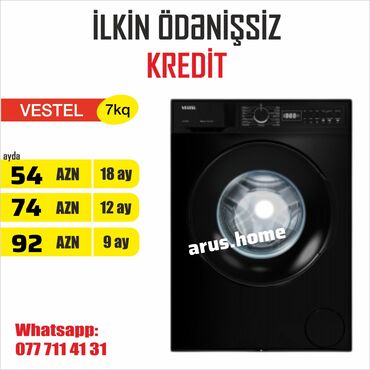 Paltaryuyan maşınlar: Paltaryuyan maşın Vestel, 7 kq, Yeni, Avtomat, Qurutmasız, Kredit var, Pulsuz çatdırılma, Rayonlara çatdırılma, Ünvandan götürmə — 4