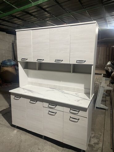 кухенный мебель: Кухонный гарнитур, Шкаф, Барная стойка, цвет - Белый, Новый