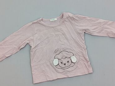 różowa bluzka z cekinami: Bluzka, 3-6 m, stan - Dobry