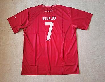 pantalone mona: Nov dres Ronaldo broj 7 L zlatna fudbalska lopta potpisom Poklon — 7