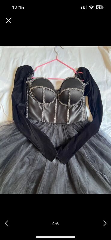 длинный черный сарафан: Вечернее платье, Коктейльное, Длинная модель, С рукавами, S (EU 36)