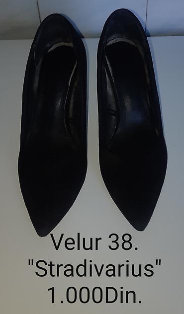 oh lala obuca: Stradivarius ženske salonke od velura, crne boje. - Broj: 38 - — 3