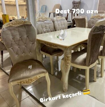 Masa və oturacaq dəstləri: Masa desti yeni qonaq otağı mebeli