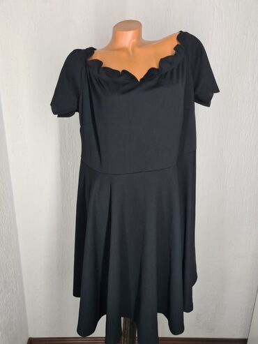 haljina crne boje: 3XL (EU 46), bоја - Crna, Večernji, maturski, Kratkih rukava