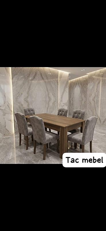 taxta stul stol: MASA DƏSTI Klassik üslublu yemək otağı dəsti - Rəng: açıq krem/ivori — 4