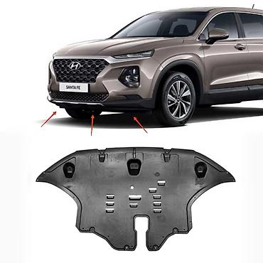 Защита бампера двигателя Hyundai Santa Fe / Хендай Санта Фе 2018–2024