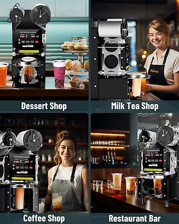 Paketləmə aparatları: Fincan möhürləyən maşın (Cup Sealing Machine) Yüksək məhsuldarlıqla — 2