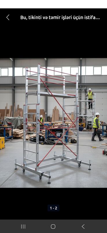 Nərdivanlar: Alüminium mobil skafold (işqaldı) - Material: yüngül və korroziyaya — 11