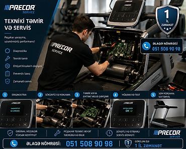 abedni serviz: Trenajor zallarının yığılması, aylıq servis xidməti, yerində — 1