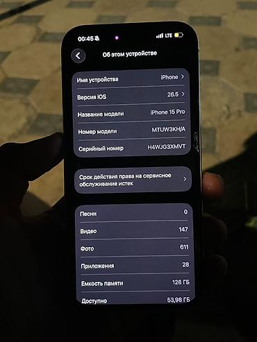 mini iphone: IPhone 15 Pro, Б/у, 128 ГБ, White Titanium, Защитное стекло, Чехол, 84 % — 3