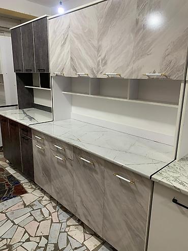 Кухонные гарнитуры: Кухонный гарнитур, Новый, цвет - Серый, ДСП, Бесплатная доставка — 22