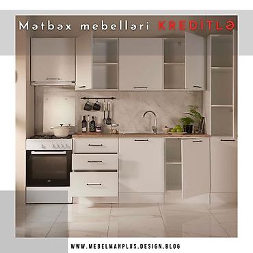 mebelman: Sifarişlə mətbəx dəsti, Özü çəkən petlələr, Sadə laminat, Kredit var, Pulsuz çatdırılma — 7