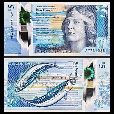 Банкнота 5 фунтов стерлингов, Royal Bank of Scotland (полимерная at lalafo.kg Банкнота 5 фунтов стерлингов, Royal Bank of Scotland (полимерная