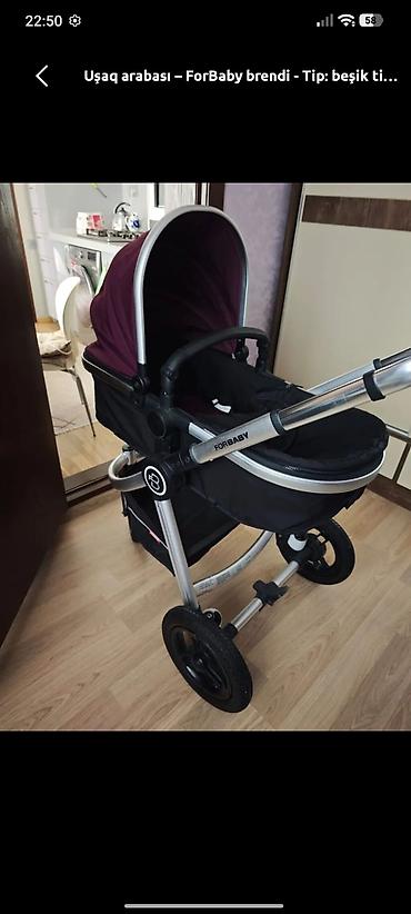 Modullu arabalar: ForBaby brendi uşaq arabası – beşik tipli - Rəng: tünd bənövşəyi — 2
