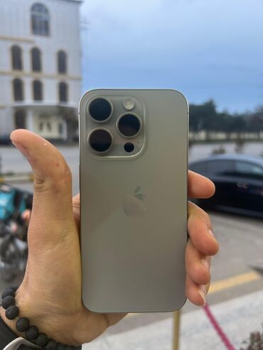 Apple iPhone: IPhone 15 Pro, 128 GB, Natural Titanium, Zəmanət, Face ID, Sənədlərlə