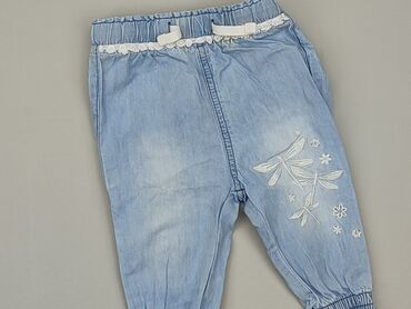 kombinezon dziewczęcy 86: Denim pants, So cute, 6-9 months, condition - Very good