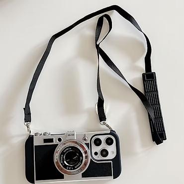 kabro sekilleri: Retro fotoaparat dizaynlı telefon qabı və asma kəmər dəsti - Dizayn — 1