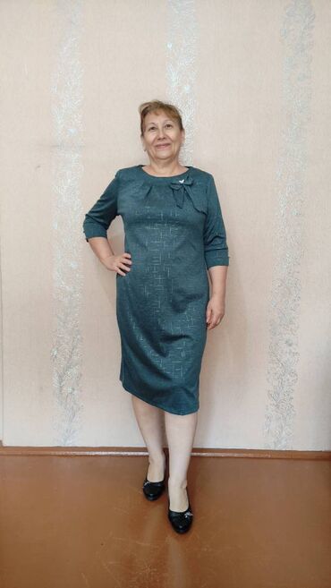 женская одежда больших размеров франция: Платье Размер: 50, 52, 54, 56. Цвет: зеленый, бордовый. Ткань