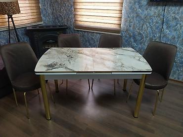 Masa və oturacaq dəstləri: Mətbəx üçün, Yeni, Açılan, Dördbucaq masa, 4 stul — 8