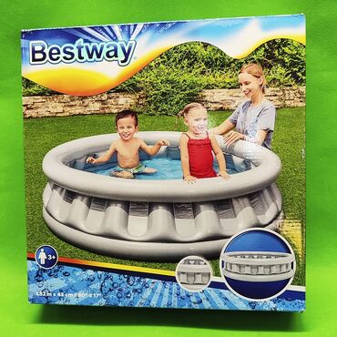 Игрушки: Бассейн детский надувной. Высокий круглый бассейн для купания ваших