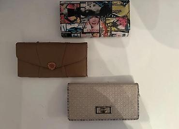 Çantalar: Qadın cüzdanları seti - 3 ədəd cüzdan: rəngli jurnalkolaj naxışlı — 3
