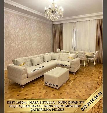 jurnali masa: Dəst: Yemək otağı və qonaq otağı mebel komplekti Tərkib: - Masa + 8 — 1