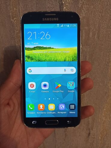 samsung s5 aksesuar: Samsung Galaxy S5 Duos, 16 GB, rəng - Qara, Sensor, Barmaq izi, İki sim kartlı