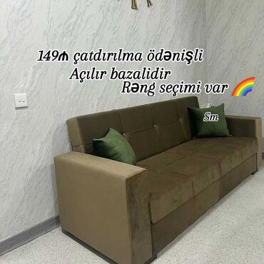 Divanlar: Di̇van-kravat, Yeni, Açılan, Bazalı, Vеlur parça, Şəhərdaxili pulsuz çatdırılma — 11