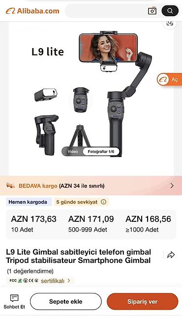 telefon ucun tripod: L9 Lite 3-Oxlu Qatlana bilən Gimbal Stabilizator - Smartfonlar üçün 3 — 5