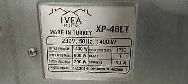 Кухонные плиты и варочные поверхности: IVEA Mutfak XP-46LT elektrikli mini soba - Güc: 1400 W (yuxarı — 2